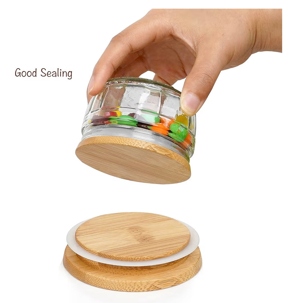 Bamboo Lids for Gu Type Dessert Dishes, Set of 4