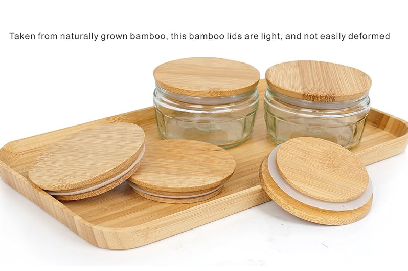 Bamboo Lids for Gu Type Dessert Dishes, Set of 4