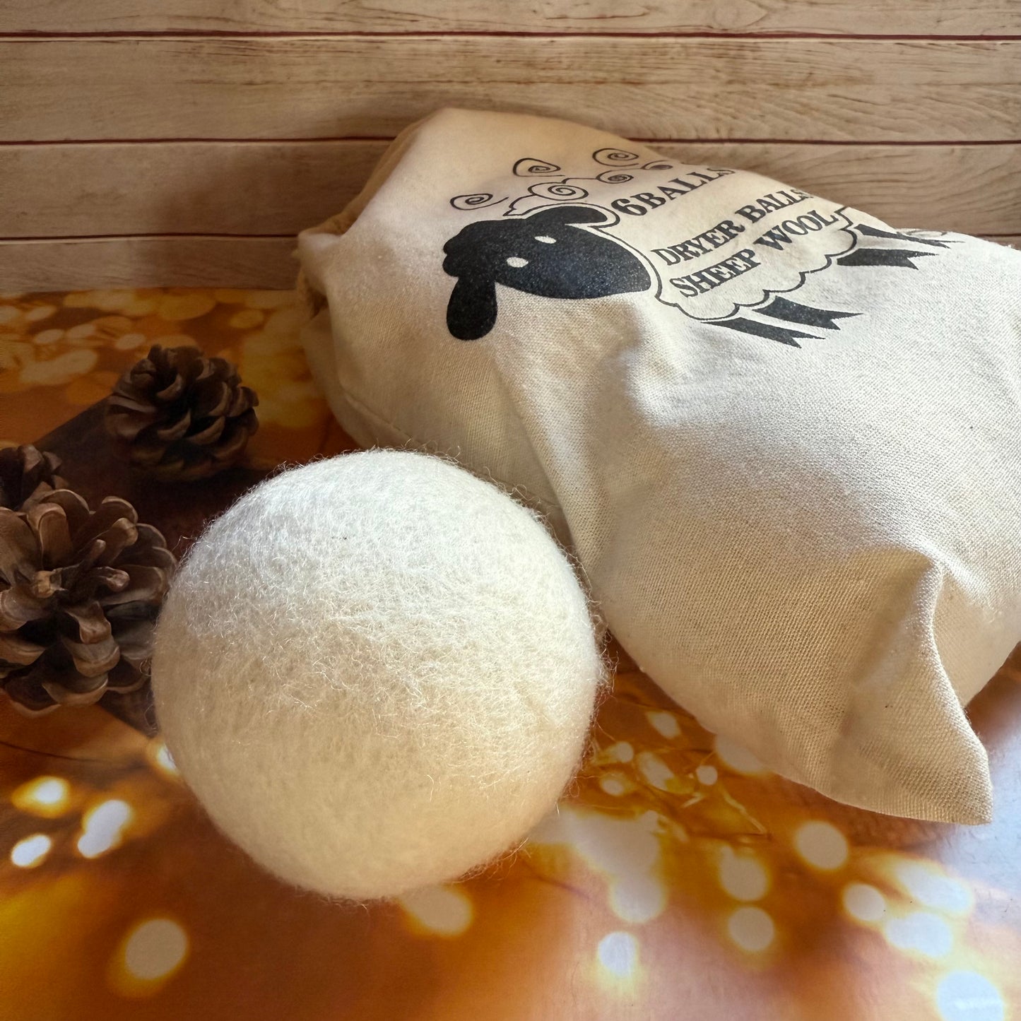 6 Wool Tumble Dryer Balls, Reusable laundry balls