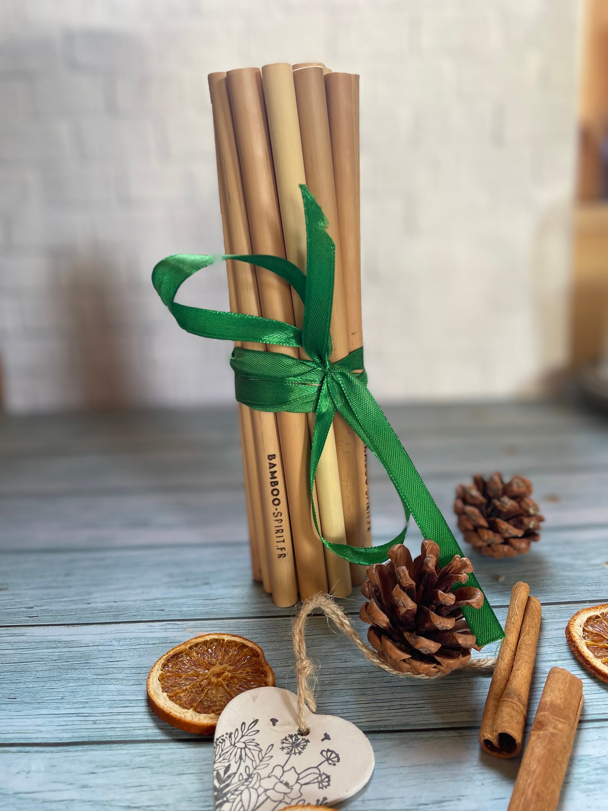 Bamboo Drinking Straws - 2 Pack Straight