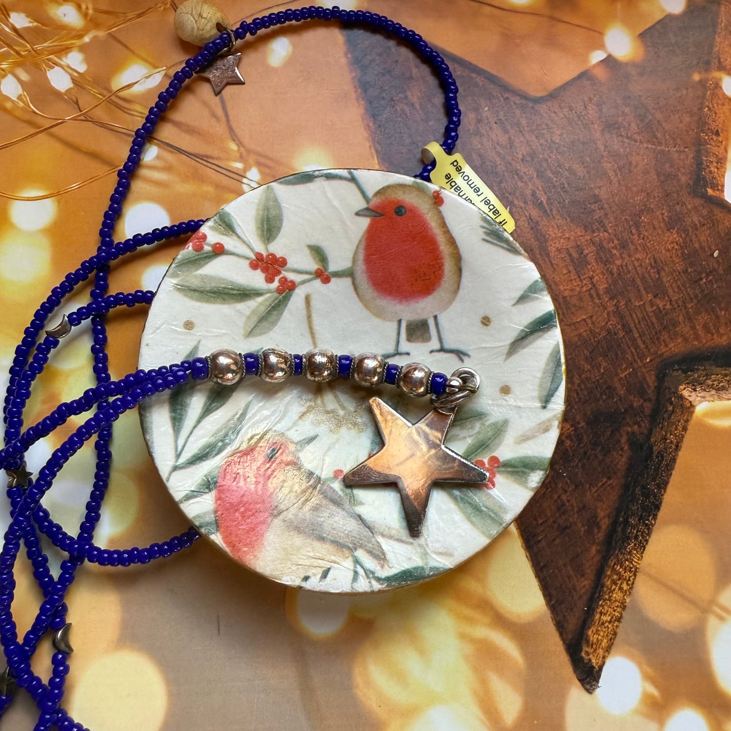 Handmade and Decorated Christmas Robin Trinket Dish, Ceramic Jewellery Tray