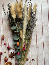 Load image into Gallery viewer, Dried Wildflower Flower Bouquet, Bouquet of Dried Flowers, Bunch of Dried Lavender and Other Wildflowers and Grasses, Bouquet of Dried Grasses
