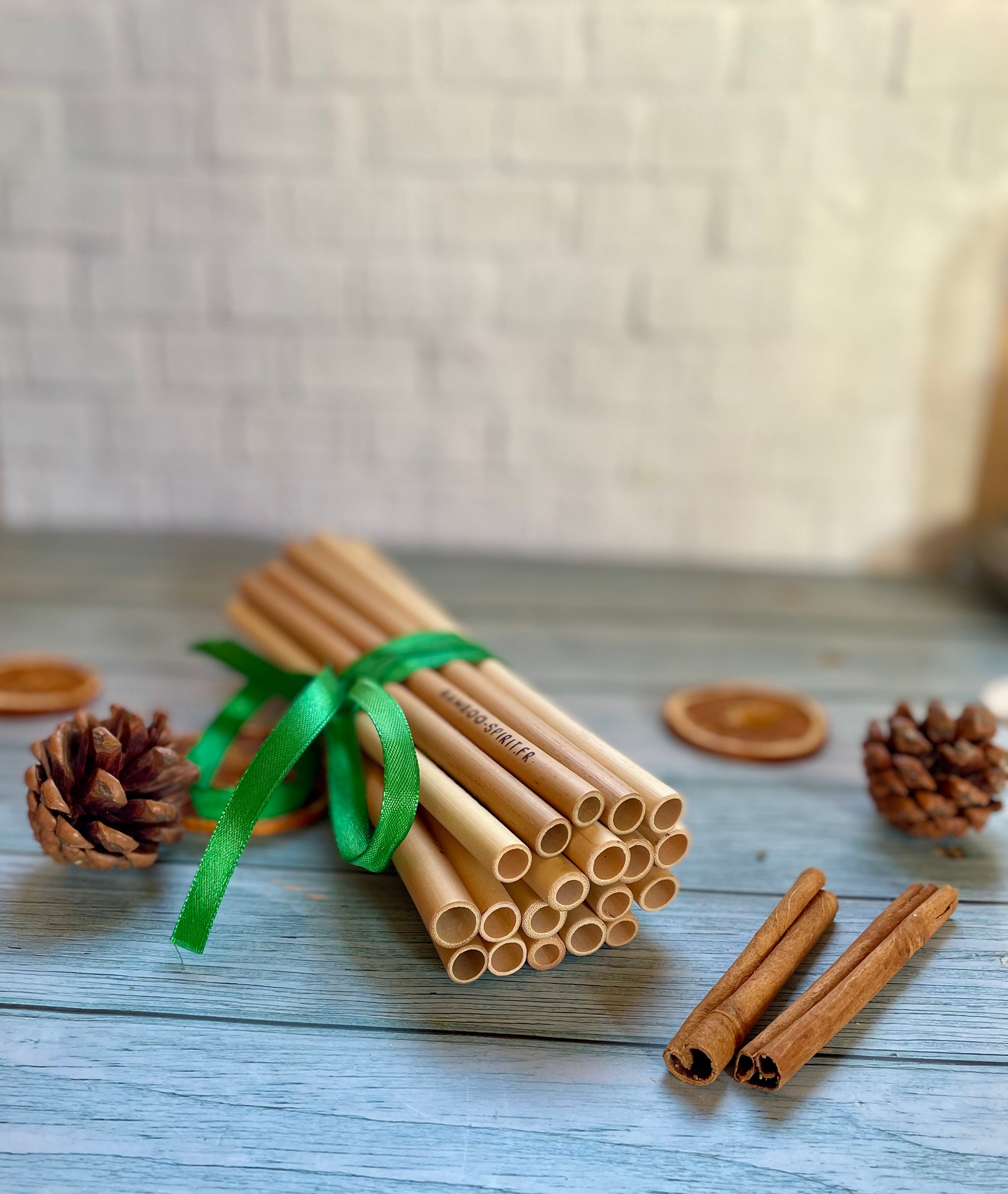 Bamboo Drinking Straws - 2 Pack Straight