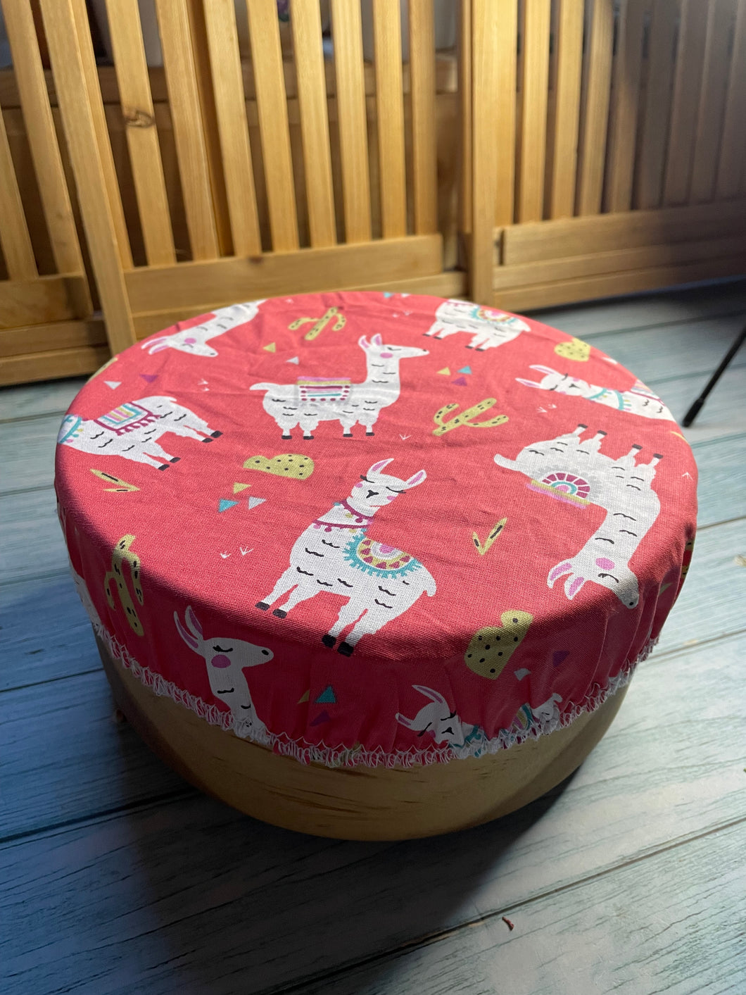 One Llama Design Reusable Bowl Covers in Cotton Fabric, Eco Friendly Food Cover, Plastic Free Clingfilm, Ideal Valentines Gift
