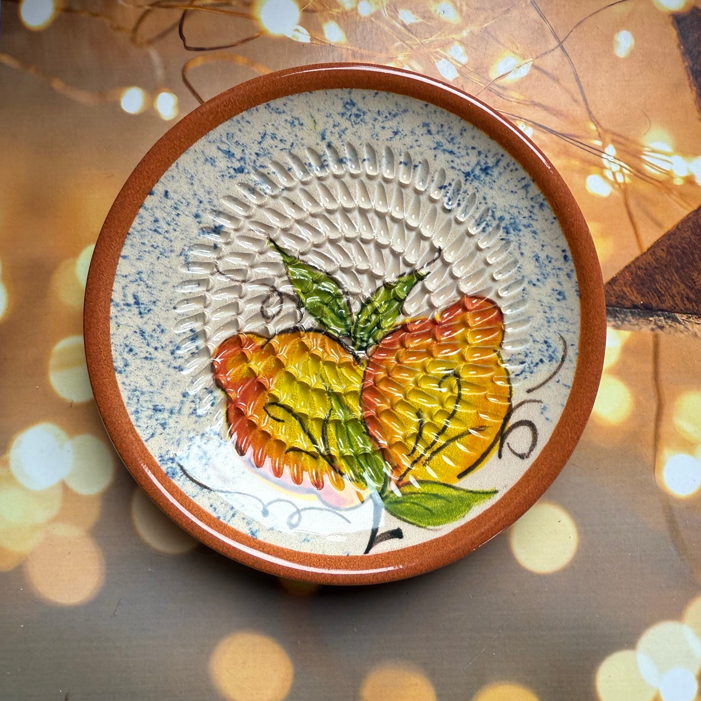 Handmade Ceramic Garlic, Ginger and Vegetable Grater Plate and with Brush (Optional), Garlic Grater Plate