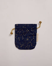 Load image into Gallery viewer, Reusable Fabric Gift Bags Double Drawstring - Hand Block Printed - Large - H33cm x W29cm / Night Sky
