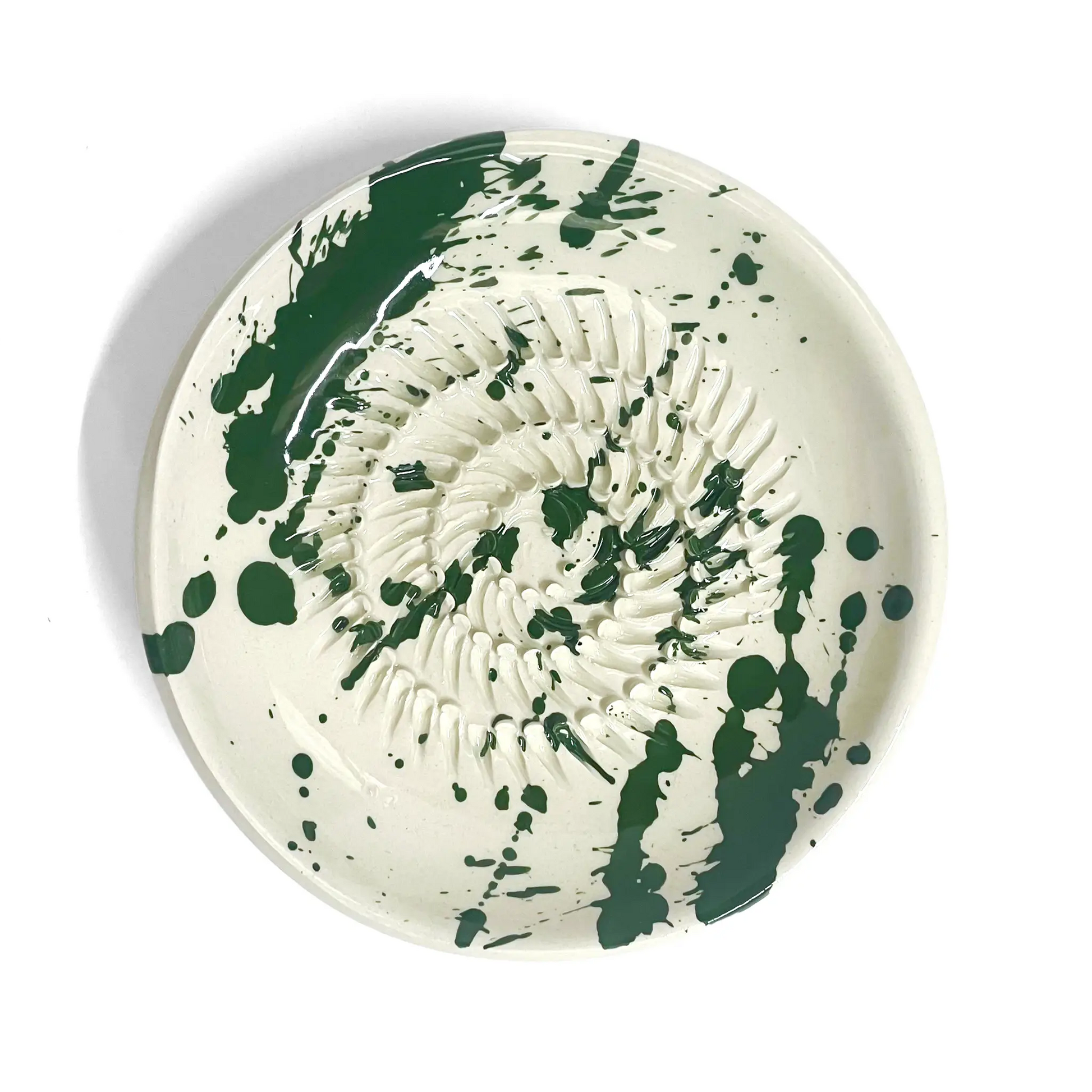 ABS Pottery - Garlic Grater Green Splatter