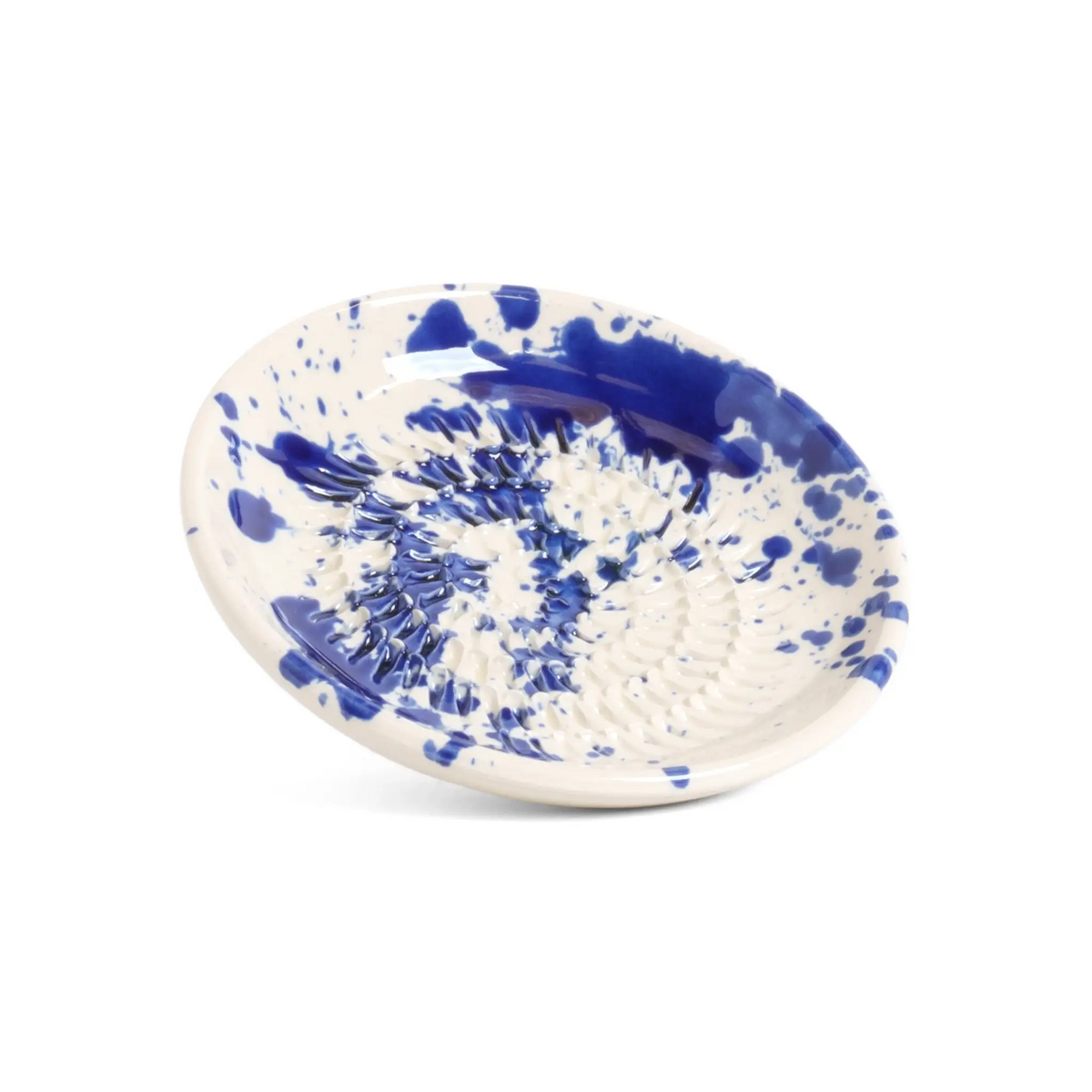 ABS Pottery - Garlic Grater Blue Splatter