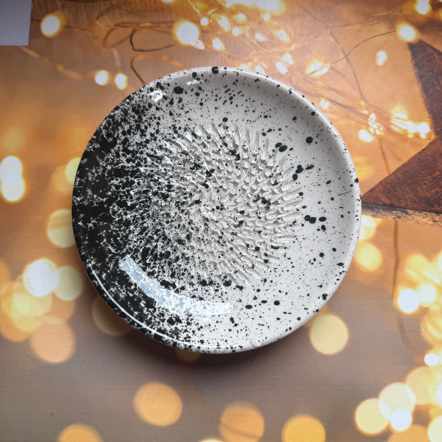 Handmade Ceramic Garlic, Ginger and Vegetable Grater Plate and with Brush (Optional), Garlic Grater Plate