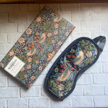 Load image into Gallery viewer, William Morris Strawberry Thief Lavender and Velvet Boxed Sleep Mask
