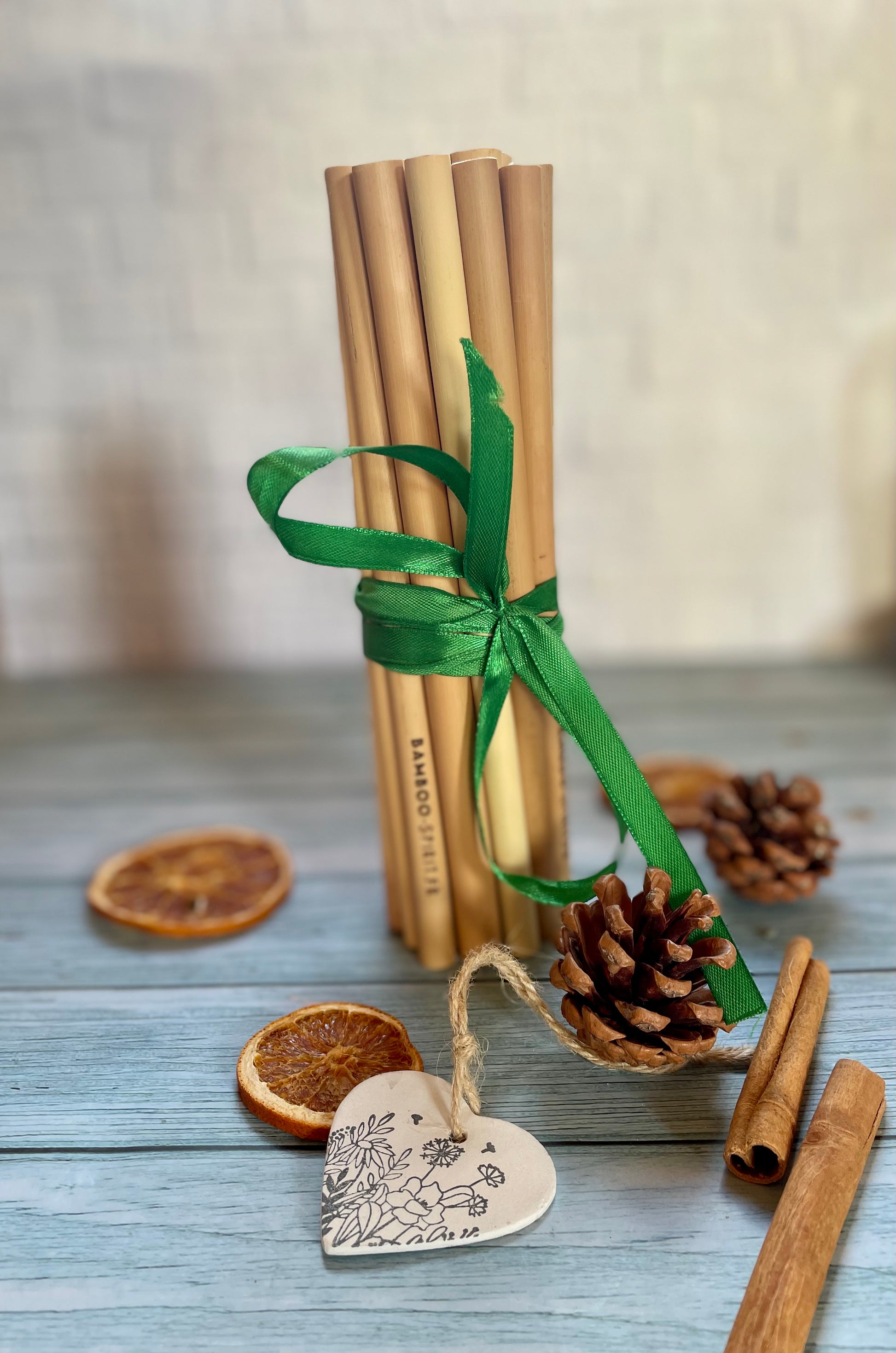 Bamboo Drinking Straws - 2 Pack Straight