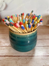 Load image into Gallery viewer, Handmade Ceramic Match Pot and Strike Pad, Rainbow Coloured Extra Long Matches, Gift for Candle Lovers, Wax Melt Gift Ideas, Matchstick Pot - Various Designs
