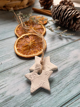 Load image into Gallery viewer, Star Clay Natural Diffuser, Hanging Christmas Decoration, Clay Diffuser, Essential Oil Aromatherapy Diffuser, Christmas Star Clay Hanger
