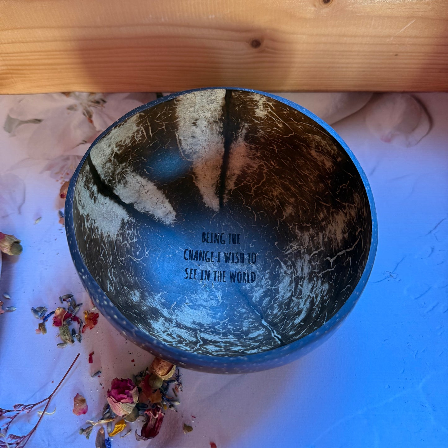 "Being the Change I Wish to See in the World"  Polished Coconut Bowls, Valentines Day Gift, Gift for Him, Home Decor Gifts