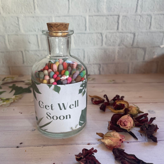 Get Well Soon Gift, I am Thinking of You Gift, Sorry You're Not Feeling Well Gift, Glass Jar of Matches to send love and best wishes