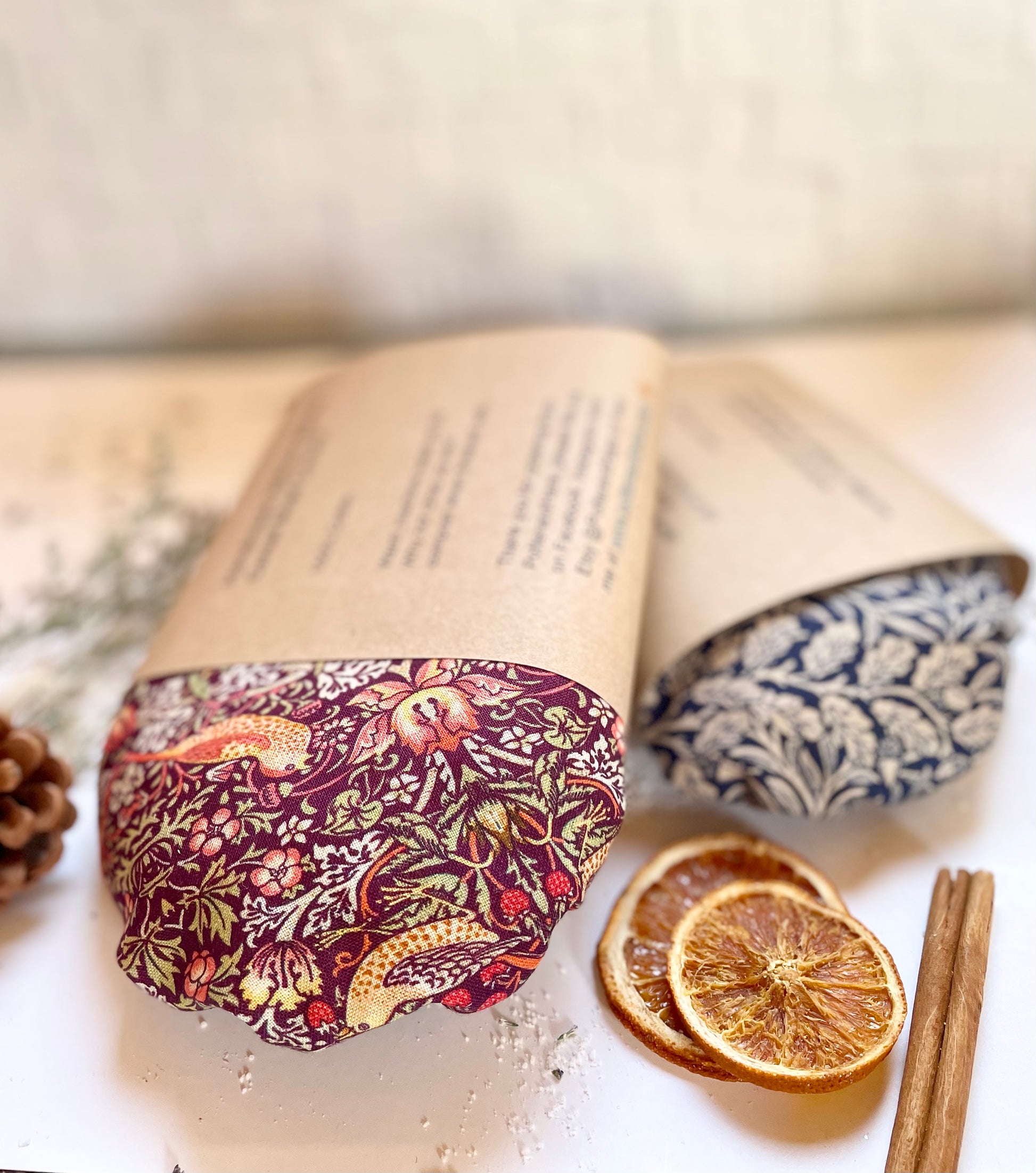 3 Handmade Reusable Bowl Covers in William Morris Fabrics, Eco Friendly Food Cover, Plastic Free Clingfilm, Ideal Christmas Gift