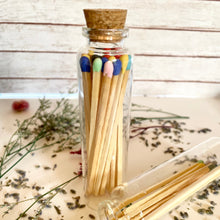 Load image into Gallery viewer, Coloured Matches in a Jar, Safety Matches, Long Matchsticks, Rainbow Matches, Long Matches in Jar with Strike

