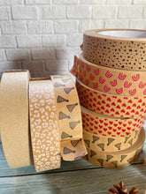 Load image into Gallery viewer, Dalmation Print Eco Friendly Paper Packaging Tape, Compostable, Biodegradable, Curbside Recyclable Kraft Brown Tape  25mm x 50metre roll
