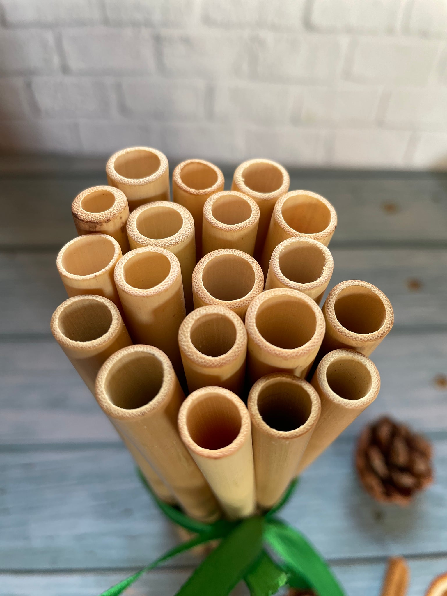 30Pcs Bamboo Straw Reusable Hollow Wooden Tube Kitchen 