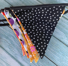 Load image into Gallery viewer, 3m Orange and Black Cotton Fabric Bunting | Washable | Reusable | Plastic Free
