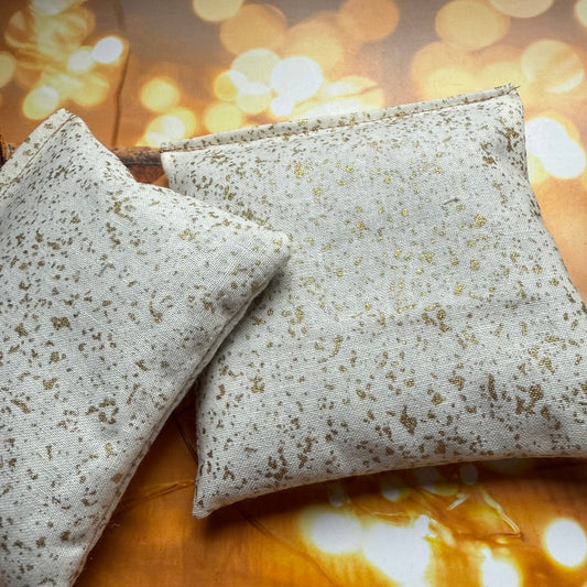 2 x Christmas Gold Fabric Kentish Lavender Bags Handmade in UK | Eco Air Freshener and Drawer Scents
