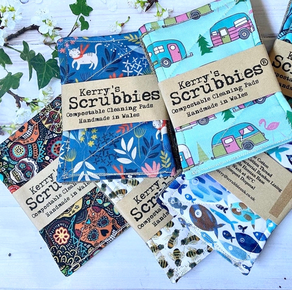 Scrubbies Plastic Free Eco Washing Up Sponges - Home Compostable, Great Little Christmas Gift, Stocking Filler or Eco Secret Santa