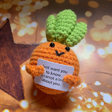 Load image into Gallery viewer, Crochet Positive Carrot  - pocket hug for emotional comfort and support
