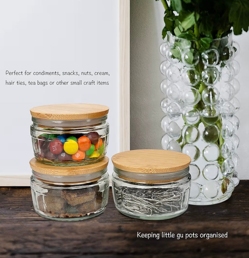 Bamboo Lids for Gu Type Dessert Dishes, Set of 4