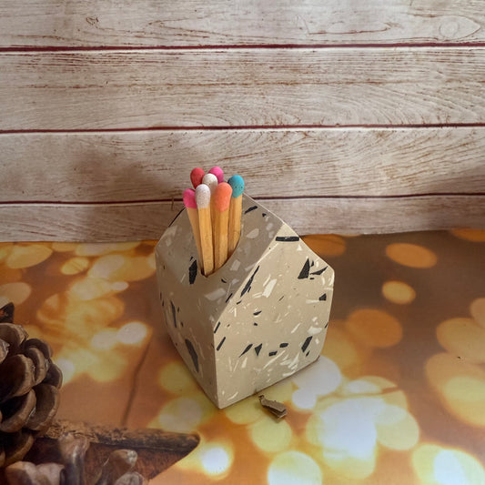 House Shaped Jesmonite Terrazzo Matchstick Holder