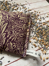 Load image into Gallery viewer, William Morris Fabric Reusable Wheat and Lavender Heat or Chill Pad |Heat Packs | Weighted Aromatherapy Eye Pillow
