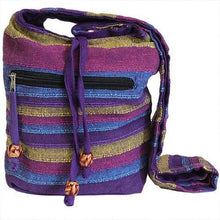 Load image into Gallery viewer, Nepal Sling Bag, Festival Bag, Handmade Handbag, Cross Body Bag, Messenger Bag  - Wild Flowers
