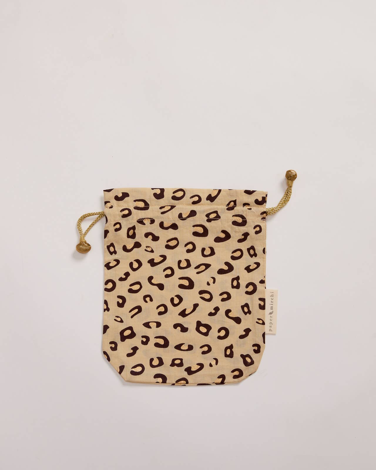 Reusable Fabric Gift Bags Double Drawstring - Hand Block Printed - Large - H33cm x W29cm / Night Sky