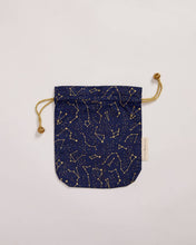 Load image into Gallery viewer, Reusable Fabric Gift Bags Double Drawstring - Hand Block Printed - Medium - H23cm x W19cm / Night Sky
