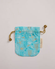 Load image into Gallery viewer, Reusable Fabric Gift Bags Double Drawstring Hand Block Printed - Small - H17cm x W14cm / Safari
