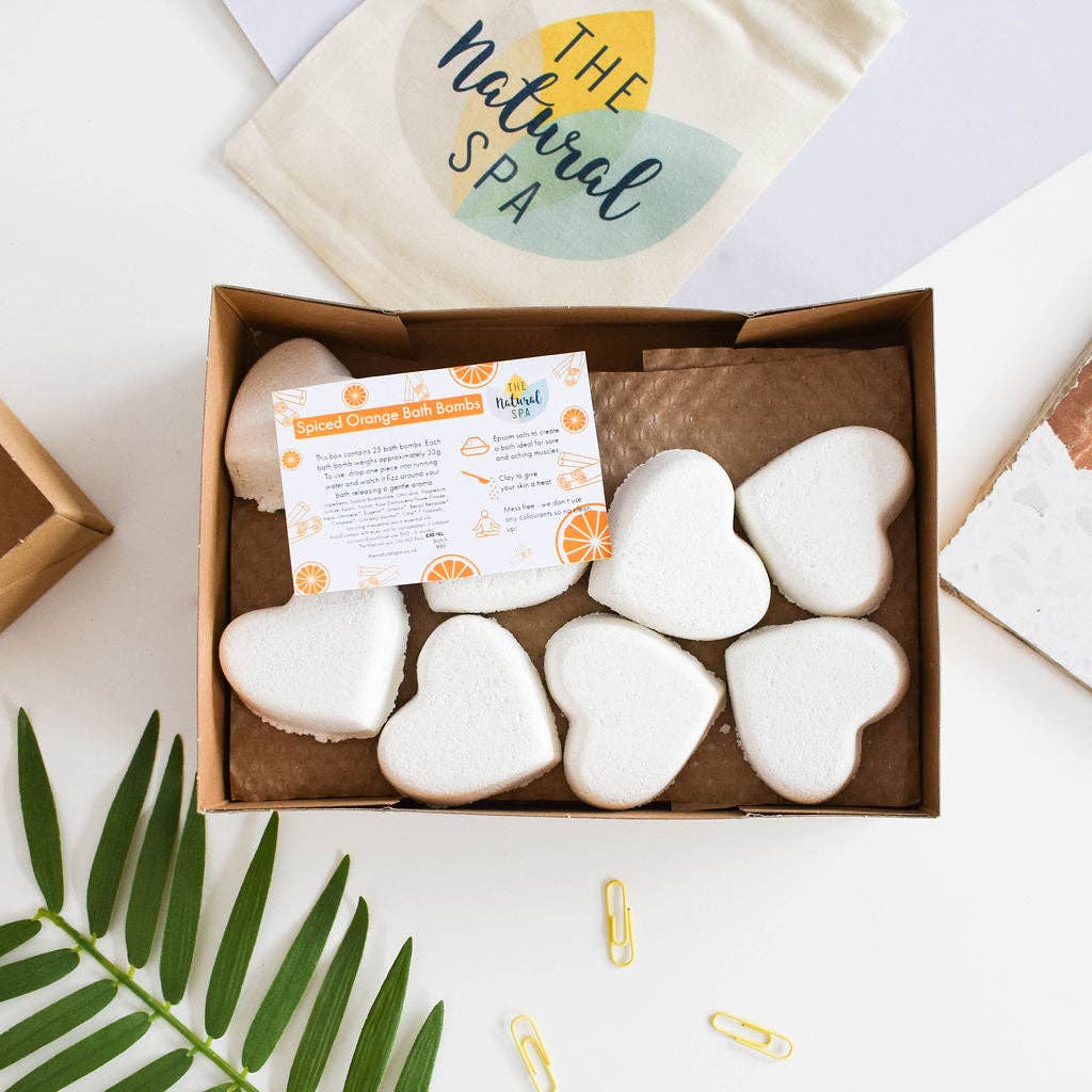 The Natural Spa Cosmetics - Spiced Orange Aromatherapy Bath Bombs | Pack of 3 or 25 Pack of 25