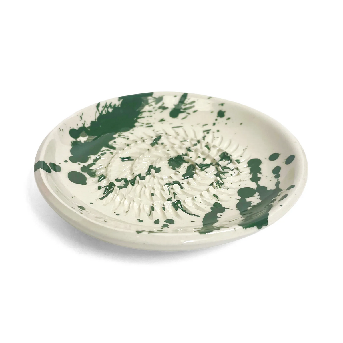 ABS Pottery - Garlic Grater Green Splatter