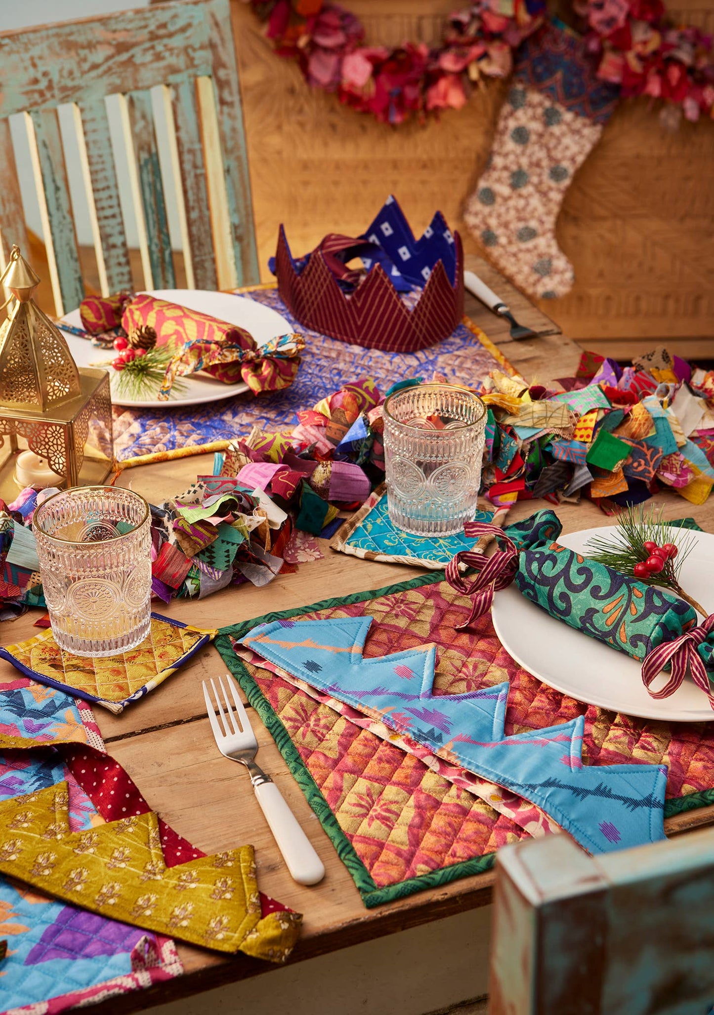 Recycled Sari Party Hat Crown