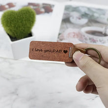 Load image into Gallery viewer, Pear Wood I love you Dad wooden keyring
