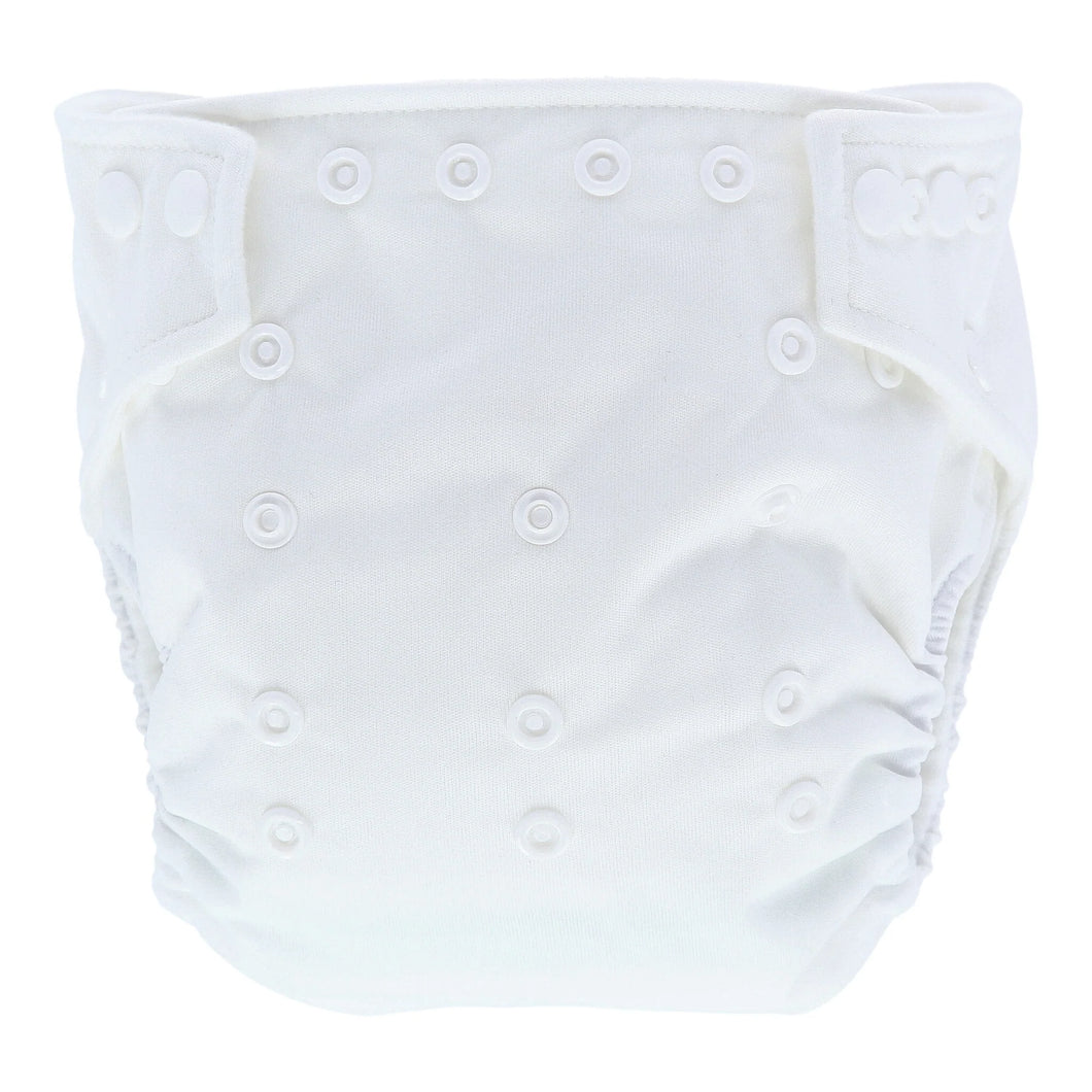 Onesize Reusable Pocket Nappy - White Outside Cover Only