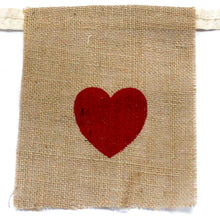 Load image into Gallery viewer, Natural Bunting  I LOVE YOU (large with hearts)
