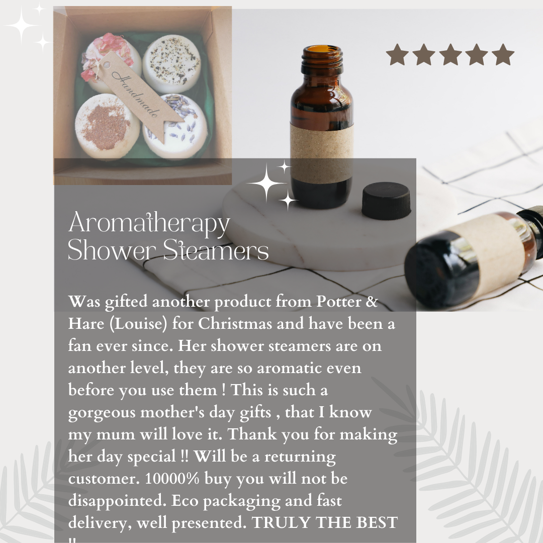 Handmade Aromatherapy Shower Steamers x 4 Gift Set No Tray Included