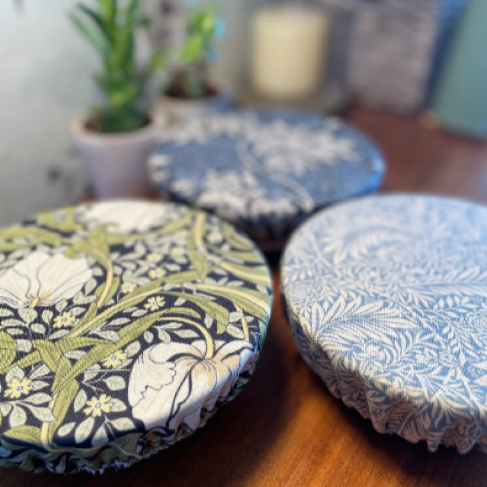 3 Handmade Reusable Bowl Covers in William Morris Fabrics, Eco Friendly Food Cover, Plastic Free Clingfilm, Ideal Christmas Gift