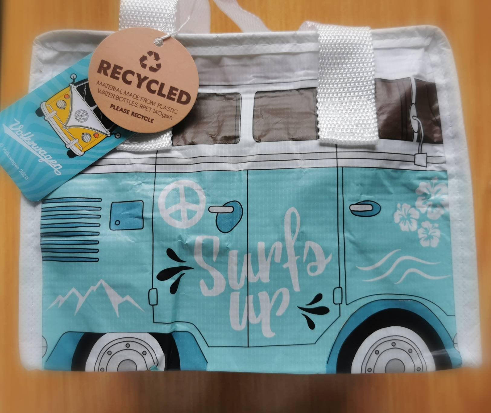 VW Campervan, Fiat 500 and Other Fun Design Lunch Bags made from recycled plastic bottles