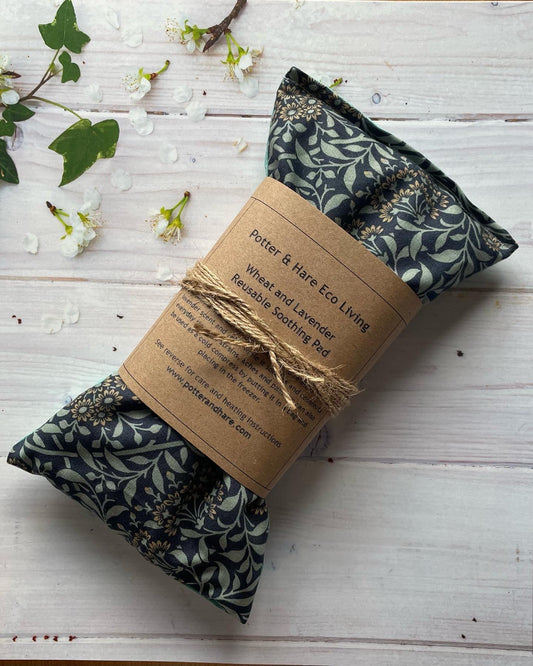 William Morris Fabric Reusable Wheat and Lavender Heat or Chill Pad |Heat Packs | Weighted Aromatherapy Eye Pillow