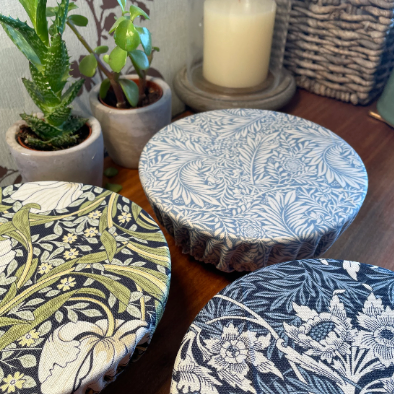 3 Handmade Reusable Bowl Covers in William Morris Fabrics, Eco Friendly Food Cover, Plastic Free Clingfilm, Ideal Christmas Gift